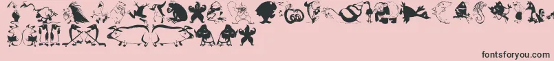 Animalcomedians-Schriftart – Schwarze Schriften auf rosa Hintergrund