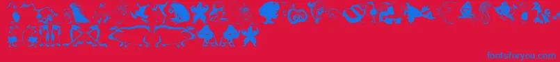 fuente Animalcomedians – Fuentes Azules Sobre Fondo Rojo