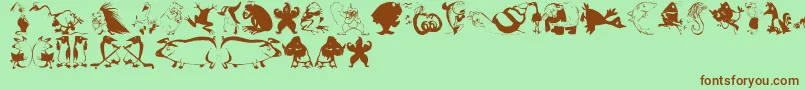 Animalcomedians Font – Brown Fonts on Green Background