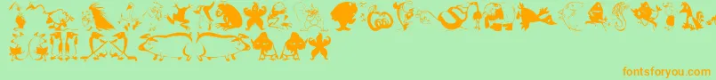 Fonte Animalcomedians – fontes laranjas em um fundo verde