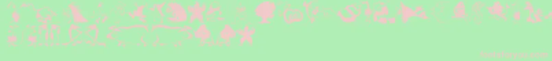 フォントAnimalcomedians – 緑の背景にピンクのフォント