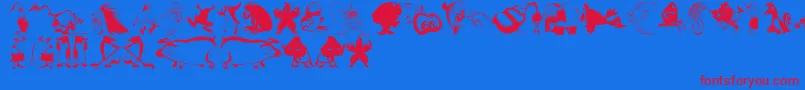 Animalcomedians Font – Red Fonts on Blue Background