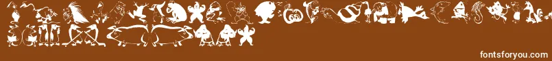 フォントAnimalcomedians – 茶色の背景に白い文字