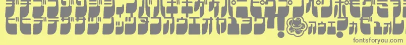 FrigateKatakanaCond-Schriftart – Graue Schriften auf gelbem Hintergrund