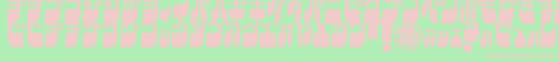 FrigateKatakanaCond Font – Pink Fonts on Green Background