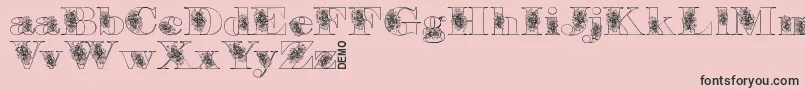 Fonte Floryandemo – fontes pretas em um fundo rosa