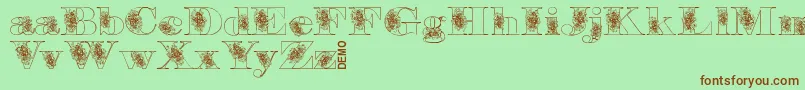 Шрифт Floryandemo – коричневые шрифты на зелёном фоне