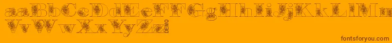 Floryandemo Font – Brown Fonts on Orange Background