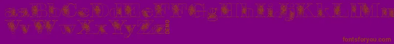 Floryandemo Font – Brown Fonts on Purple Background