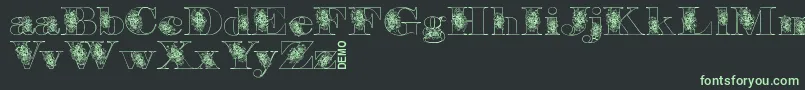 Floryandemo Font – Green Fonts on Black Background