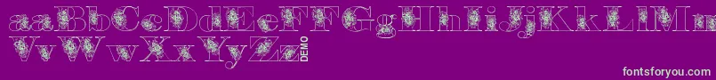 Floryandemo Font – Green Fonts on Purple Background