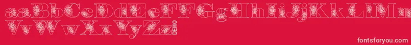 Floryandemo Font – Pink Fonts on Red Background