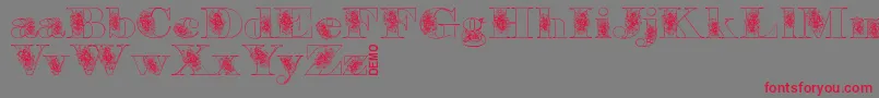 Floryandemo Font – Red Fonts on Gray Background