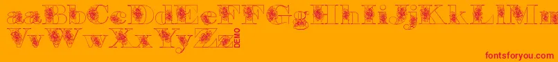 Floryandemo Font – Red Fonts on Orange Background