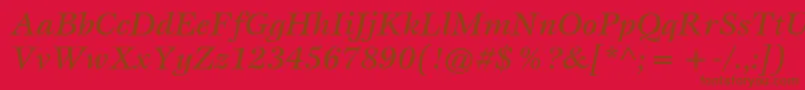 Шрифт EspritstdMediumitalic – коричневые шрифты на красном фоне