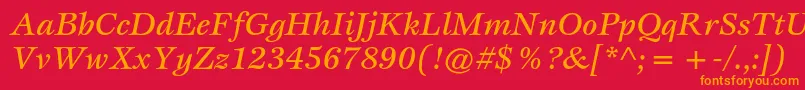 EspritstdMediumitalic Font – Orange Fonts on Red Background