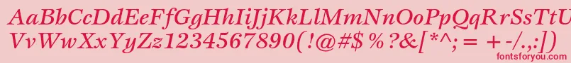 EspritstdMediumitalic Font – Red Fonts on Pink Background