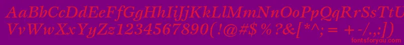 EspritstdMediumitalic Font – Red Fonts on Purple Background