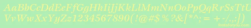 EspritstdMediumitalic Font – Yellow Fonts on Green Background