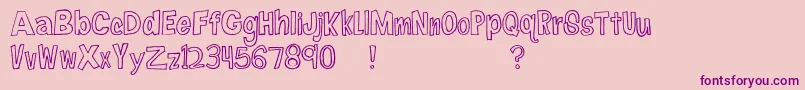 Fonte FireflyNavigator – fontes roxas em um fundo rosa