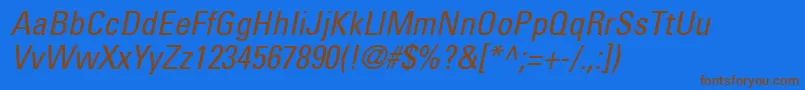NovaCondensedSsiCondensedItalic Font – Brown Fonts on Blue Background