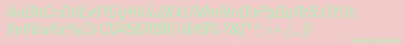 NovaCondensedSsiCondensedItalic Font – Green Fonts on Pink Background