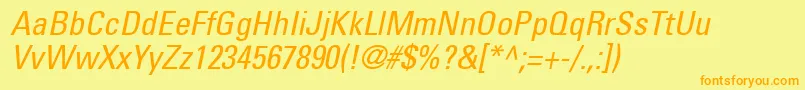 NovaCondensedSsiCondensedItalic Font – Orange Fonts on Yellow Background