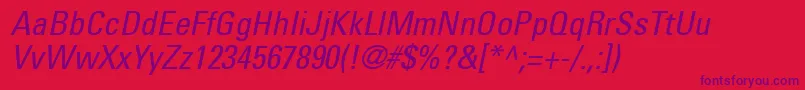 NovaCondensedSsiCondensedItalic Font – Purple Fonts on Red Background