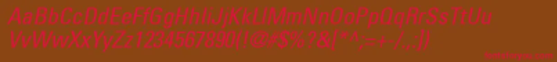 NovaCondensedSsiCondensedItalic Font – Red Fonts on Brown Background