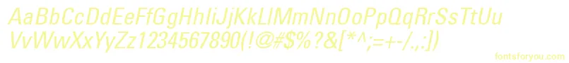 Police NovaCondensedSsiCondensedItalic – polices jaunes