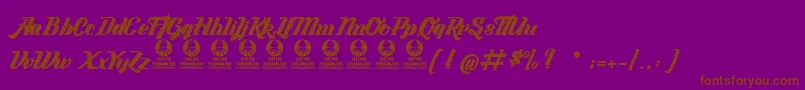 Fonte LabyrintheDuParadis – fontes marrons em um fundo roxo