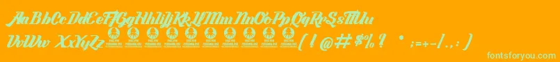 LabyrintheDuParadis Font – Green Fonts on Orange Background