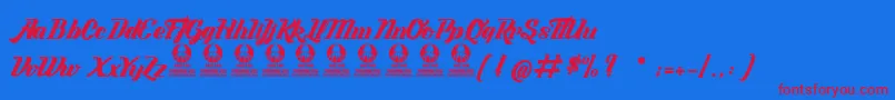 フォントLabyrintheDuParadis – 赤い文字の青い背景