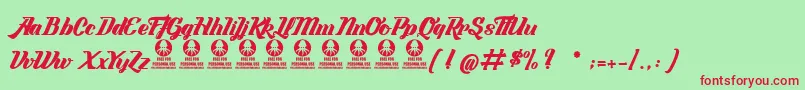 LabyrintheDuParadis Font – Red Fonts on Green Background