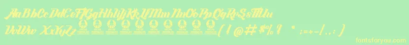 LabyrintheDuParadis Font – Yellow Fonts on Green Background