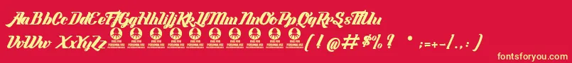 LabyrintheDuParadis Font – Yellow Fonts on Red Background
