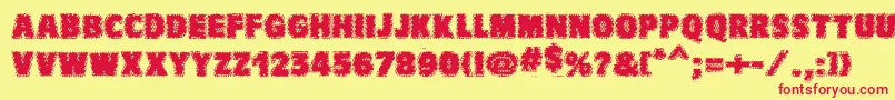 VtcbadwhipitRegular Font – Red Fonts on Yellow Background