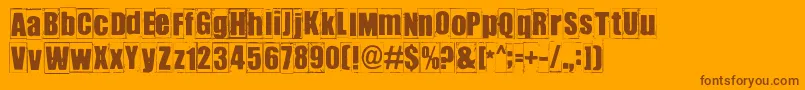 Ikhiooglaonezero-fontti – ruskeat fontit oranssilla taustalla