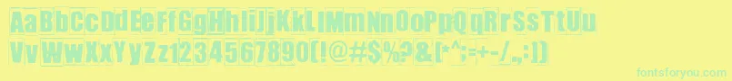 Ikhiooglaonezero Font – Green Fonts on Yellow Background