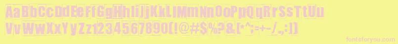 Ikhiooglaonezero-Schriftart – Rosa Schriften auf gelbem Hintergrund