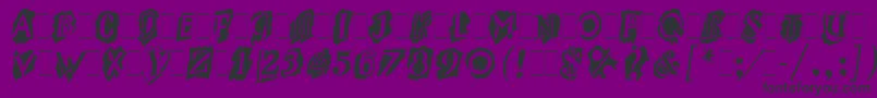 フォントMontageLetPlain.1.0 – 紫の背景に黒い文字