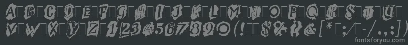 Fonte MontageLetPlain.1.0 – fontes cinzas em um fundo preto