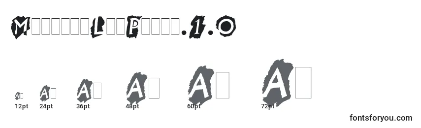 MontageLetPlain.1.0 Font Sizes
