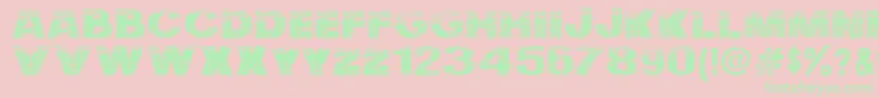 NuclearAccident-Schriftart – Grüne Schriften auf rosa Hintergrund