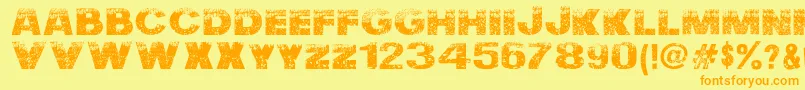 NuclearAccident Font – Orange Fonts on Yellow Background