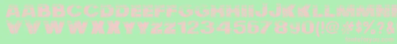NuclearAccident-fontti – vaaleanpunaiset fontit vihreällä taustalla