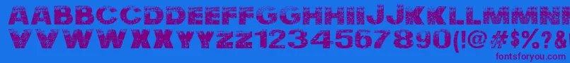 NuclearAccident Font – Purple Fonts on Blue Background