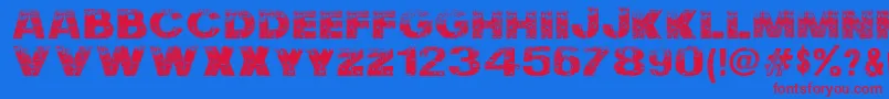 NuclearAccident Font – Red Fonts on Blue Background