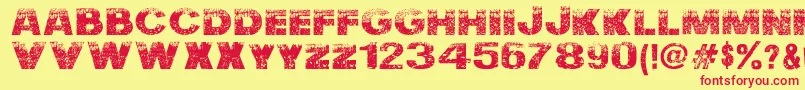 NuclearAccident Font – Red Fonts on Yellow Background