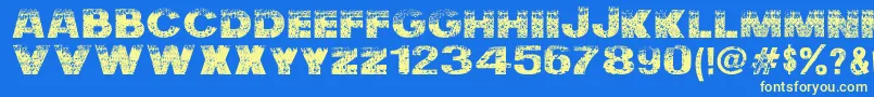 NuclearAccident Font – Yellow Fonts on Blue Background